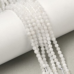 Rainbow Moonstone Бусины из натурального радужного лунного камня, круглые, граненые, 2~2.5 мм, отверстие : 0.5 мм, около 83~90 шт / нитка, 7.68'' (19.5 см)