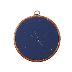 Taurus DIY Embroidery Kits, Including Embroidery Cloth & Thread, Needle, Embroidery Hoop, Instruction Sheet, Taurus, 150x150mm