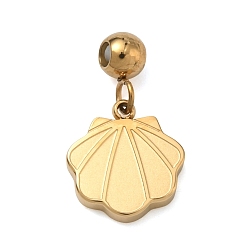 Shell Shape 304 подвески из нержавеющей стали, золотые, формы раковины, 16 мм, отверстие : 1.2 мм, Кулон : 10x10x2 мм