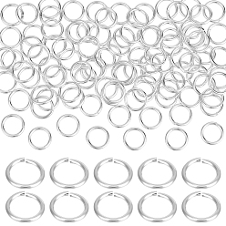 Посеребрённый 100шт стойка покрытие латунь открытые соединительные кольца, долговечный, 925 серебро покрытием, 8x1 мм, 18 датчик, внутренний диаметр: 6 мм