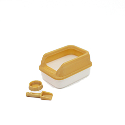 (932FM) Темно-синий аква-матовый с подкладкой Пластиковая кошачья коробочка миниатюрные украшения, аксессуары для домашнего кукольного домика с микро-ландшафтом, притворяясь опорными украшениями, темно-золотистые, 48x35x25 мм