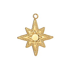 Настоящее золото 14K 304 подвески из нержавеющей стали, звезды прелести, ионное покрытие (ip), реальный 14 k позолоченный, 19x17 мм