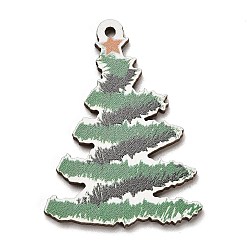 Рождественская елка Древесины подвески, прелести рождественской тематики, рождественская елка, 44.5x32.5x2.5 мм, отверстие : 2 мм