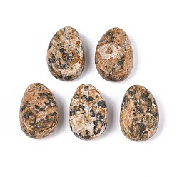 Леопардовая Яшма Натуральные шкуры яшмы из леопарда, слезинки, 29.5~30.5x19.5~20.5x8~11 мм, отверстие : 2~3 мм