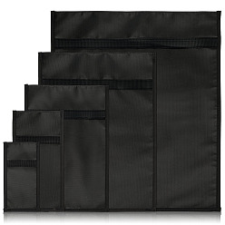 Черный 5шт. огнеупорные тканевые сигнальные экранирующие мешки, мешки Фарадея для ноутбуков и телефонов, прямоугольные, чёрные, 18.9~48.3x9.4~38x0.4~0.5 см