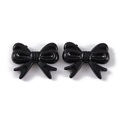 Черный Непрозрачные акриловые бусины, бантом, чёрные, 23x29.5x6.5 мм, отверстие : 1.8 мм, Около 255 шт / 500 г