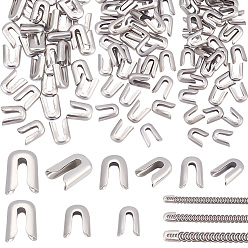 Нержавеющая Сталь Цвет 150 шт 3 стиль 304 наконечники из нержавеющей стали для спиральной кости, спиральные металлические костяные колпачки, цвет нержавеющей стали, 7~9x5~7x2.5~3 мм, 50 шт / стиль