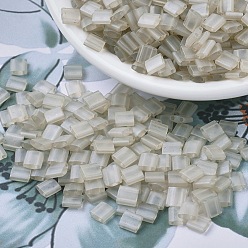 (TL3173) Матовый Прозрачный Устричный Блеск Миюки тила бусины, японский бисер, 2-луночное, (тл 3173) матовый прозрачный устричный блеск, (тл 3173) матовый прозрачный устричный блеск, 5x5x1.9 мм, Отверстие : 0.8 мм , около 590 шт / 50 г