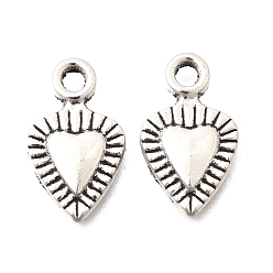Сердце Сплавочные подвески тибетского стиля, античное серебро, сердце прелести, 13x8x1.5 мм, отверстие : 1.8 мм