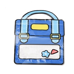 Blue 2Pcs Backpack Shaped Plastic Gift Storage Resealable Bags with Handles, Schoolbag Snack Packing Tote Bags, Blue, 21x18x0.17cm