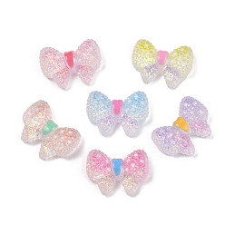 (52) Непрозрачная лаванда Кабошоны-банты из непрозрачной смолы, два тона, разноцветные, 16.5x22.5x7.5 мм