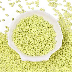 Зелено-Желтый Выпечка краска стеклянные бусины, 2-луночное, овальные, зеленый желтый, 5~6x2.5~3.5x3 мм, отверстие : 0.7~0.9 мм, Около 7500 шт / фунт