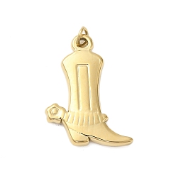 Золотой 304 подвески из нержавеющей стали, с целью перехода в кольце, шарм ковбойских сапог, золотые, 27.5x20.5x3 мм, отверстие : 3 мм