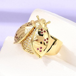 Фиолетовый Открытые кольца манжеты из латуни с микропаве и кубическим цирконием, коровка, стойки покрытие, долговечный, реальный 18 k позолоченный, без кадмия и без свинца, фиолетовые, 18 мм