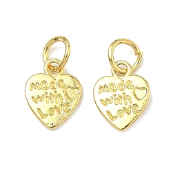 Золотой Подвески из сплава , сердце со словами-подвесками, долговечный, стойки покрытие, золотые, 12x9.5x1.5 мм, Перейти кольцо: 6x1 мм, внутренний диаметр: 4 мм