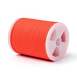 Dark Orange Round Waxed Polyester Cord, Taiwan Waxed Cord, Twisted Cord, Dark Orange, 1mm, about 12.02 yards(11m)/roll