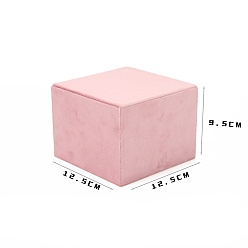 Pink Бархатные витрины, мольберты, квадратный, розовые, 125x125x95 мм