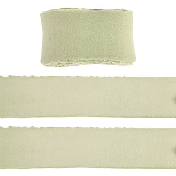 Светло-зеленый 3 рулоны бахромчатой полиэфирной ленты, необработанный край проволочная лента, аксессуары для одежды, для упаковки подарков, светло-зеленый, 1-3/8 дюйм (36 мм), около 5.47 ярдов (5 м) / рулон