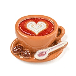 Посуда Кофейная тема, непрозрачная смола, декодированные кабошоны, чашка кофе, 22x27x10 мм