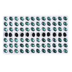 Green Translucent K9 Glass Cabochons, Flat Back, Oval, Green, 8x6x3.5mm, about 84pcs/bag