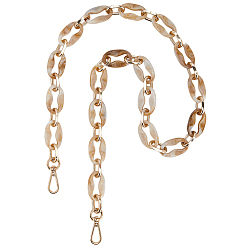 Белый Навахо Цепочки для сумочек из овальных смоляных звеньев, Сплав с застежками, для аксессуаров для замены сумок, золотой свет, навахо белый, 874 мм