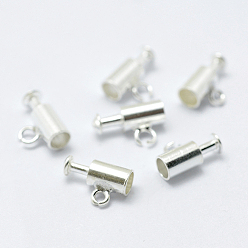 Silver 925 Sterling Silver Leather Cord Clasp Findings, Silver, 2.5mm