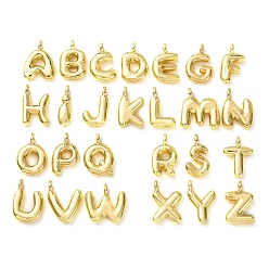 Letter A~Z Латунные подвески, долговечный, стойки покрытие, без кадмия и без свинца, реальный 18 k позолоченный, Письмо ~ Z, 13.5~15.5x5~14.5x4.5 мм, отверстие : 2.5 мм