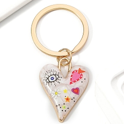 Античный Белый Брелки из сплава эмали, украшения для сумок и кошельков, сердце, старинный белый, 7x3 см