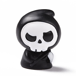 Black Halloween Theme Resin Display Decoration, for Home Decoration, Photographic Prop, Dollhouse Accessories, Death, Black, 32.5x25x23.5mm