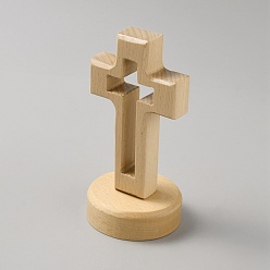 Blanchierte Mandel Holzkreuz-Displaydekoration, kirchendekorationsbedarf, blanchierte Mandel, 69x142 mm