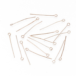 Розовое Золото Латунные булавки, розовое золото , 30.5 мм, отверстие : 3.5x1 мм, штифты : 1.8 мм, 0.8 шт / 3000 г