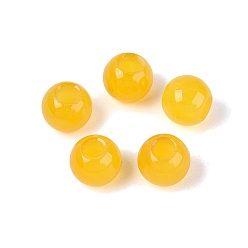 Agate Jaune Perles d'agate jaune naturelle, teints et chauffée, lisse et rond, 8~8.5x7~8mm, Trou: 3mm