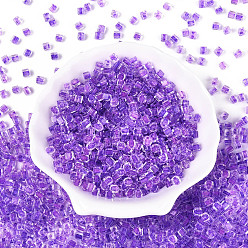 Средний Фиолетовый Прозрачные внутри цветные стеклянные бусины, кубические, средне фиолетовый, 3.8~4x3.6~4x3.6~4 мм, отверстие : 1.4~1.5 мм, Около 4090 шт / фунт