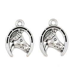 Античное Серебро Сплавочные подвески тибетского стиля, голова лошади, античное серебро, 20x15x3 мм, отверстие : 1.8 мм, Около 625 шт / 1000 г