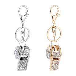 (52) Непрозрачная лаванда 2шт. 2 брелоки из сплава со стразами разных цветов, свистеть, разноцветные, 110 мм, 1 шт / цвет