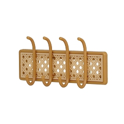 Цвет Древесины Настенный крючок ПВХ мини модель, аксессуары для кукольного домика с микро-ландшафтом, притворяясь опорными украшениями, деревесиные, 34x74 мм