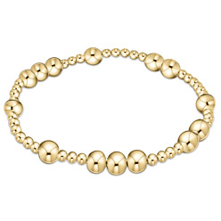 Golden Bohemia Brass Round Beaded Stretch Bracelets, Golden, 6.89 inch(17.5cm)