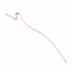 Розовое Золото Латунь волос палочки, твист, с формой, заколки для прически, розовое золото , 145x3x1.5 мм, отверстие : 1.6 мм