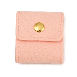 Pink Рулоны из микрофибры для ювелирных изделий: колец, сережек, ожерелий, прямоугольные, розовые, 5.05x4.5x1.75 см