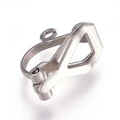 Stainless Steel Color 304 Stainless Steel Clip-on Earring Findings, Stainless Steel Color, 12x6x9mm, Hole: 1.6mm