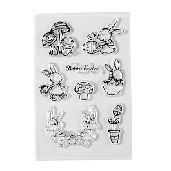 Rabbit Easter Silicone Stamps, for DIY Scrapbooking, Photo Album Decorative, Cards Making, Stamp Sheets, Easter Theme Pattern, 16x11x0.3cm