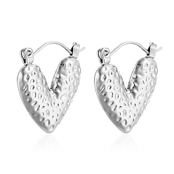 Нержавеющая Сталь Цвет Европейские и американские популярные интернет-знаменитости серьги из нержавеющей стали, персонализированные жидкие серьги-гвоздики в форме сердца, дизайнерские серьги-кольца, цвет нержавеющей стали, 18x18 мм