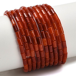 (123L) Белый крем непрозрачный блеск Окрашенные природные белый нефрит бисер пряди, колонка, огнеупорный кирпич, 5x3 мм, отверстие : 1 мм, около 72 шт / нитка, 15.04'' (38.2 см)