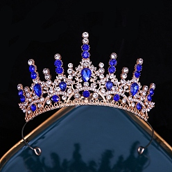 Фиолетовый Сплав горный хрусталь ленты для волос, аксессуары для волос для женщин, девочек, украшение для вечеринки, корона, фиолетовые, 140 мм