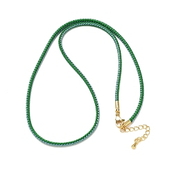 Зеленый 2.5мм нейлоновый плетеный шнур для изготовления ожерелий, с латунными выводами и 304 застежками из лобстера из нержавеющей стали, долговечный, стойки покрытие, золотые, зелёные, 17.72 дюйм (45 см)