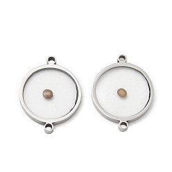 Couleur Acier Inoxydable 304 Breloques connecteurs en acier inoxydable et graines de moutarde, maillons ronds plats, couleur inox, 15x12x2mm, Trou: 1mm