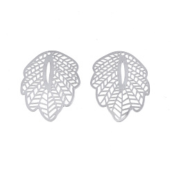 Нержавеющая Сталь Цвет Не тускнеющие 201 подвески из нержавеющей стали, гравированные металлические украшения, лист, цвет нержавеющей стали, 35x26x0.3 мм, отверстие : 1.2 мм