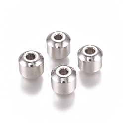 Stainless Steel Color 201 Stainless Steel Beads, Column, Stainless Steel Color, 8x8mm, Hole: 3mm