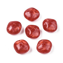 Red Acrylic Beads, Imitation Gemstone Style, Oval, Red, 12.5x12x7mm, Hole: 1.2mm, about 840pcs/500g