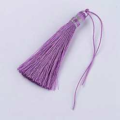 Темная Орхидея Нейлоновая нить кисточкой большие украшения кулон, темные орхидеи, 100x10 мм